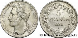 BELGIQUE 5 Francs Léopold Ier tête laurée 1832