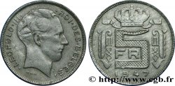 BELGIQUE 5 Francs zinc légende française - Prince Charles 1947 Bruxelles