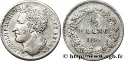 BELGIQUE 1/4 Franc Léopold Ier tête laurée 1835
