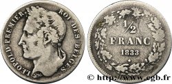 BELGIQUE 1/2 Franc Léopold tête laurée 1833