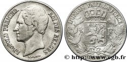 BELGIQUE 1/2 Franc Léopold tête nue 1849