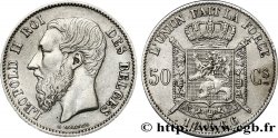 BELGIQUE 50 Centimes Léopold II légende française 1866
