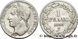 BELGIQUE 1 Franc Léopold Ier tête laurée 1838 Bruxelles