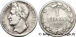 BELGIQUE 1 Franc Léopold Ier tête laurée 1834 Bruxelles