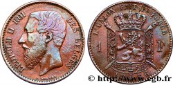 BELGIQUE 1 Franc Léopold II légende française, essai en cuivre 1886
