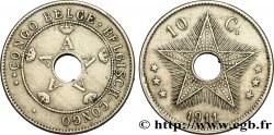 CONGO BELGA 10 Centimes monogramme A (Albert) couronné 1911