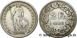 SUISSE 2 Francs Helvetia 1886 Berne - B