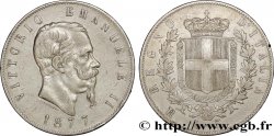 ITALIE 5 Lire Victor Emmanuel II 1877 Rome TB+
