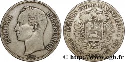 VENEZUELA 5 Bolivares Simon Bolivar 1935 Philadelphie TB+
