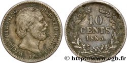 PAYS-BAS 10 Cents Guillaume III 1885 Utrecht TTB