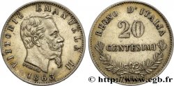 ITALIEN 20 Centesimi Victor Emmanuel II 1863 Milan