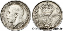 REINO UNIDO 3 Pence Georges V / couronne 1917 