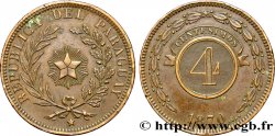 PARAGUAY 4 Centesimos 1870 Heaton TTB