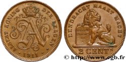 BELGIQUE 2 Centimes Albert Ier légende flamande 1911  SUP