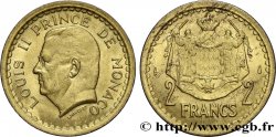 MONACO 2 Francs Louis II (1943) Paris SPL