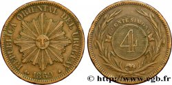 URUGUAY 4 Centesimos 1869 Paris TTB