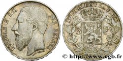 BELGIQUE - ROYAUME DE BELGIQUE - LÉOPOLD II 5 Francs variété signature sous le buste 1867
