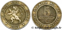 BÉLGICA 5 Centimes lion 1862 