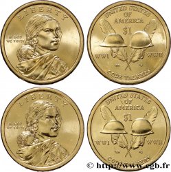 UNITED STATES OF AMERICA Lot de 2 monnaies 1 Dollar Code Talkers 2016 Philadelphie + Denver