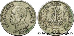 HAÏTI 50 Centimes emblème / président Nord Alexis 1908 Waterbury TTB