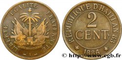HAÏTI 2 Centimes emblème 1886 Paris TB