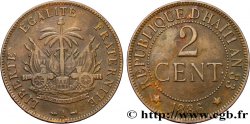 HAÏTI 2 Centimes emblème 1886 Paris TTB