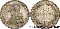 VATICAN - GRÉGOIRE XVI 30 Baiocchi an XVI 1846 Rome TTB/TTB+