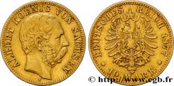 GERMANY - KINDGOM OF SAXONY - ALBERT 10 Mark 1877 Dresde