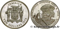 JAMAÏQUE 10 Dollars Proof Christophe Colomb 1975 Franklin