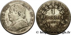 VATICAN ET ÉTATS PONTIFICAUX 1 Lire Pie IX type grand buste an XXI 1866 Rome