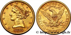 UNITED STATES OF AMERICA 5 Dollars  Liberty  1881 San Francisco