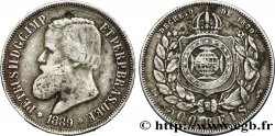 BRÉSIL 500 Reis Empereur Pierre II 1889 