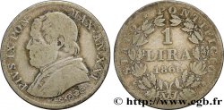 VATICAN AND PAPAL STATES 1 Lire Pie IX type grand buste an XXI 1866 Rome