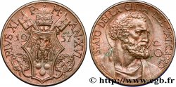 VATICAN ET ÉTATS PONTIFICAUX 10 Centesimi frappe au nom de Pie XI an XVI 1937 Rome SUP