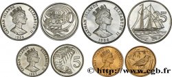 CAYMANS ISLANDS Lot de 4 monnaies 1, 5, 10 et 25 Cents 1987-1996 Cardiff, British Royal Mint
