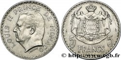 MONACO 5 Francs Louis II 1945 Paris SUP