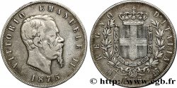 ITALIE 5 Lire Victor Emmanuel II 1875 Milan TB