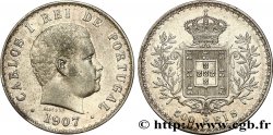 PORTUGAL 500 Reis Charles Ier 1907  TTB