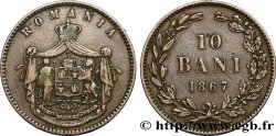 ROMANIA 10 Bani armes 1867 Watt & Co
