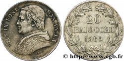 VATICAN AND PAPAL STATES 20 Baiocchi Pie IX an XX 1865 Rome