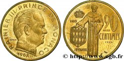 MONACO - PRINCIPAUTÉ DE MONACO - RAINIER III Essai de 20 Centimes  1962 Paris SPL