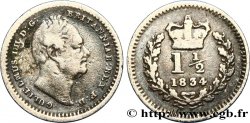 REINO UNIDO 1 1/2 Pence Guillaume IV 1834 