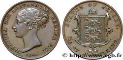 JERSEY 1/26 Shilling Reine Victoria / armes du Baillage de Jersey 1844  SUP