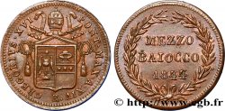 VATICAN - GRÉGOIRE XVI (Bartolomé Albert Cappellari) 1 Mezzo Baiocco an XIV 1844 Rome fST