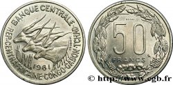 ÉTATS DE L AFRIQUE ÉQUATORIALE Essai de 50 Francs antilopes 1961 