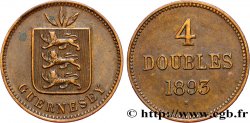GUERNESEY 4 Doubles armes du baillage de Guernesey 1893 Heaton TTB+