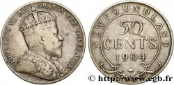 TERRE-NEUVE 50 Cents Édouard VII 1904 Heaton TB