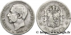 ESPAGNE 1 Peseta Alphonse XII  1885 Madrid TB+