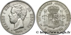 ESPAGNE 5 Pesetas Amédée Ier  1871 Madrid TB+