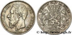 BÉLGICA 5 Francs Léopold II 1873